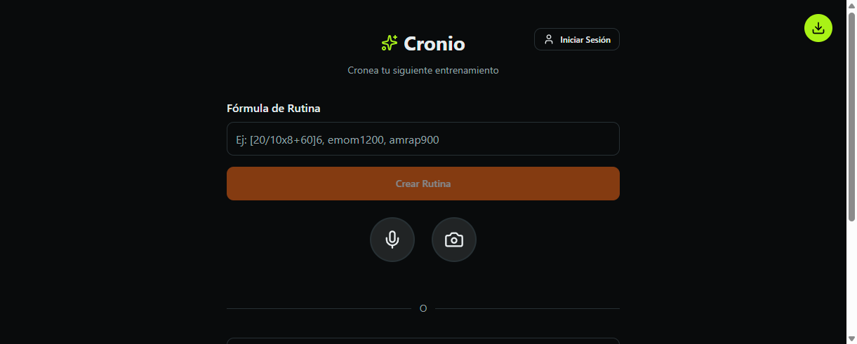 Cronio - App de Timer para Gimnasio con IA para configurar rutinas de entrenamiento
